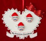 Grandparents Christmas Ornament Loving Heart 3 Grandkids Personalized FREE at PersonalizedOrnamentsMarket.com by Russell Rhodes