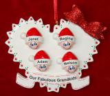 Grandparents Christmas Ornament Loving Heart 4 Grandkids Personalized FREE at PersonalizedOrnamentsMarket.com by Russell Rhodes