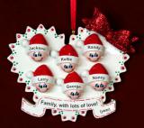 Family Christmas Ornament Loving Heart for 6 Personalized FREE at PersonalizedOrnamentsMarket.com by Russell Rhodes