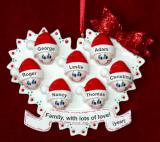 Family Christmas Ornament Loving Heart for 7 Personalized FREE at PersonalizedOrnamentsMarket.com by Russell Rhodes