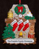 Family Christmas Ornament Stone Fireplace 3 Personalized FREE at PersonalizedOrnamentsMarket.com by Russell Rhodes