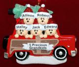 Grandparents Christmas Ornament Woody 5 Grandkids Personalized FREE at PersonalizedOrnamentsMarket.com by Russell Rhodes