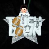 Football Ornament for Boy or Girl Personalized FREE at PersonalizedOrnamentsMarket.com by Russell Rhodes