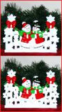 Tabletop Christmas Decoration Snowflakes for 2 Grandchildren Personalized FREE at PersonalizedOrnamentsMarket.com by Russell Rhodes