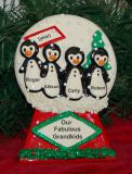 Tabletop Christmas Decoration Penguins Grandkids 4 Personalized FREE at PersonalizedOrnamentsMarket.com by Russell Rhodes