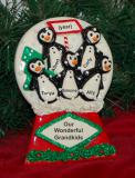 Tabletop Christmas Decoration Penguins Grandkids 5 Personalized FREE at PersonalizedOrnamentsMarket.com by Russell Rhodes