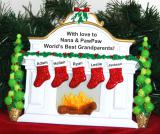 Tabletop Christmas Decoration Mantel 5 Grandkids Personalized FREE at PersonalizedOrnamentsMarket.com by Russell Rhodes