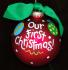 Hand Painted Our First Christmas Glass Christmas Ornament Personalized FREE at PersonalizedOrnamentsMarket.com by Russell Rhodes