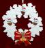 African American Black Family Christmas Ornament for 3 Celebration Wreath Red Bow 1 Dog, Cat, or Other Pet Personalized FREE at PersonalizedOrnamentsMarket.com by Russell Rhodes