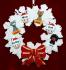 Family Christmas Ornament for 3 Celebration Wreath Red Bow 3 Dogs, Cats, Pets Custom Add-ons Personalized FREE at PersonalizedOrnamentsMarket.com by Russell Rhodes