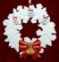 Gay Couple Christmas Ornament 1 Child Celebration Wreath Red Bow 1 Dog, Cat, or Other Pet Personalized FREE at PersonalizedOrnamentsMarket.com by Russell Rhodes