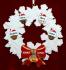 Grandparents Christmas Ornament Celebration Wreath Red Bow 4 Mixed Race Grandkids 1 Pet Personalized FREE at PersonalizedOrnamentsMarket.com by Russell Rhodes