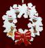 Grandparents Christmas Ornament Celebration Wreath Red Bow 4 Mixed Race Grandkids 2 Pets Personalized FREE at PersonalizedOrnamentsMarket.com by Russell Rhodes