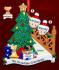 Our Xmas Tree Grandparents Christmas Ornament 2 Grandkids with 2 Dogs, Cats, Pets Custom Add-ons Personalized FREE at PersonalizedOrnamentsMarket.com by Russell Rhodes