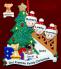 Our Xmas Tree Christmas Ornament for Families of 3 with 2 Dogs, Cats, Pets Custom Add-ons Personalized FREE at PersonalizedOrnamentsMarket.com by Russell Rhodes