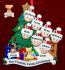 Our Xmas Tree Christmas Ornament for Families of 7 with 2 Dogs, Cats, Pets Custom Add-ons Personalized FREE at PersonalizedOrnamentsMarket.com by Russell Rhodes
