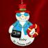 Winter Holiday Snowman Christmas Ornament Personalized FREE at PersonalizedOrnamentsMarket.com by Russell Rhodes