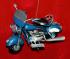 3D Blue Vintage Motorcycle with Windscreen Christmas Ornament Personalized FREE at PersonalizedOrnamentsMarket.com by Russell Rhodes