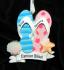 Beach Christmas Ornament Flip Flop Comfort Personalized FREE at PersonalizedOrnamentsMarket.com by Russell Rhodes