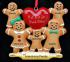 Family Christmas Ornament Gingerbread Fun for 5 Personalized FREE at PersonalizedOrnamentsMarket.com by Russell Rhodes