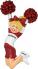 Cheerleader Christmas Ornament Blond Female Red Uniform Personalized FREE at PersonalizedOrnamentsMarket.com by Russell Rhodes
