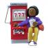Slot Machine Christmas Ornament African American Female Personalized FREE at PersonalizedOrnamentsMarket.com by Russell Rhodes