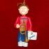 Trumpet Christmas Ornament Virtuoso Brunette Male Personalized FREE at PersonalizedOrnamentsMarket.com by Russell Rhodes