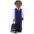 Flight Attendant Christmas Ornament African American Male Personalized FREE at PersonalizedOrnamentsMarket.com by Russell Rhodes