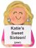 Sweet 16 Christmas Ornament Blond Female Personalized FREE at PersonalizedOrnamentsMarket.com by Russell Rhodes