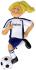 Soccer Christmas Ornament Blond Female Blue Uniform Personalized FREE at PersonalizedOrnamentsMarket.com by Russell Rhodes