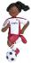 Soccer Christmas Ornament African American Female Red Uniform Personalized FREE at PersonalizedOrnamentsMarket.com by Russell Rhodes