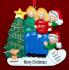 Family of 4 Pregnant Expecting 3rd Child Christmas Ornament Both Blond with Dogs, Cats, Pets Custom Added Personalized FREE at PersonalizedOrnamentsMarket.com by Russell Rhodes