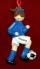 Soccer Christmas Ornament Brunette Female Blue & White Personalized FREE at PersonalizedOrnamentsMarket.com by Russell Rhodes