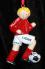 Soccer Christmas Ornament  Blond Male Red Uniform Personalized FREE at PersonalizedOrnamentsMarket.com by Russell Rhodes