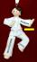 Martial Arts Karate Christmas Ornament Brunette Male Yellow Belt Personalized FREE at PersonalizedOrnamentsMarket.com by Russell Rhodes