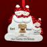 Family Christmas Ornament for 3 with Tan Dog Personalized FREE at PersonalizedOrnamentsMarket.com by Russell Rhodes