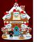 Family of 5 Gingerbread House Christmas Ornament with 4 Dogs, Cats, Pets Custom Add-ons Personalized FREE at PersonalizedOrnamentsMarket.com by Russell Rhodes