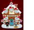 Family of 5 Gingerbread House Christmas Ornament with 2 Dogs, Cats, Pets Custom Add-ons Personalized FREE at PersonalizedOrnamentsMarket.com by Russell Rhodes