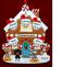 Family of 5 Gingerbread House Christmas Ornament with 4 Dogs, Cats, Pets Custom Add-ons Personalized FREE at PersonalizedOrnamentsMarket.com by Russell Rhodes