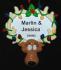 Engagement Christmas Ornament Reindeer Lit Personalized FREE at PersonalizedOrnamentsMarket.com by Russell Rhodes